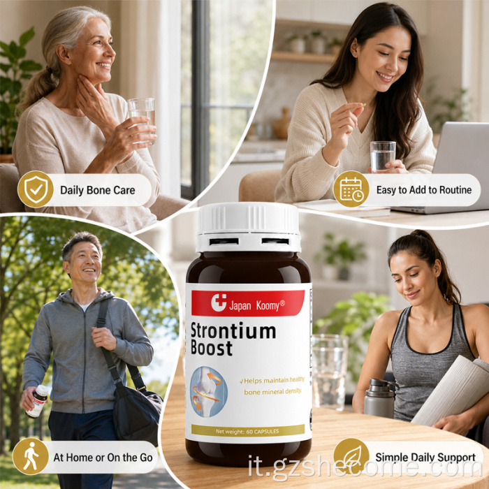 Shecome Strontium Boost Capsule Supporto minerale per la densità ossea